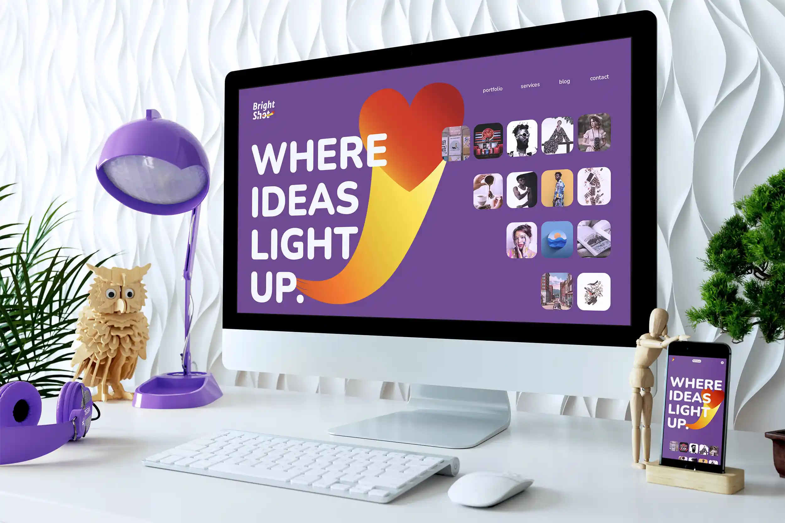 Bright Shot mockup split right